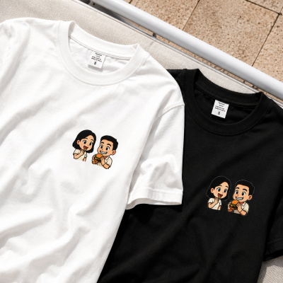 Food Lovers Matching Couple T-Shirts photo 2