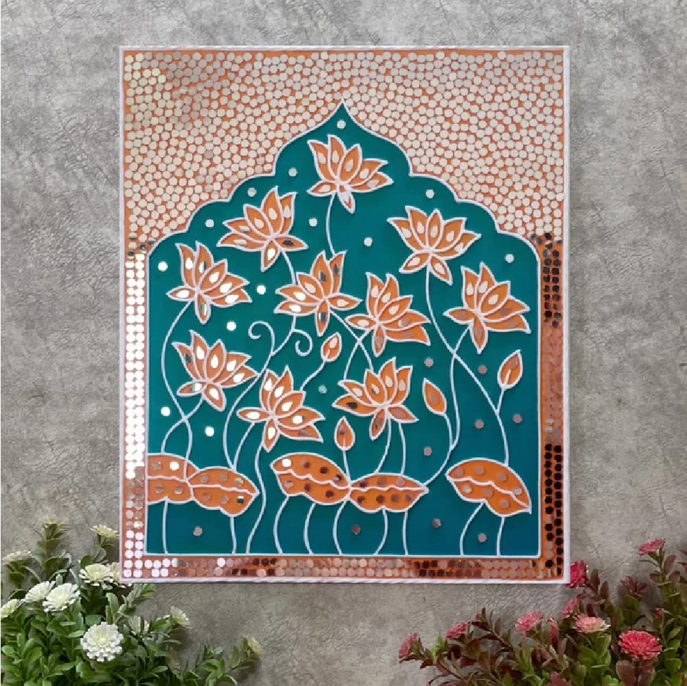 18 Inch Lotus Pichwai Lippan Wall Hanging photo 2